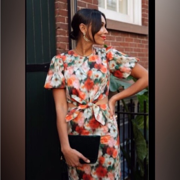 NWT J. Crew x Liberty Women’s 00 Hazy Day Floral Cut Out Liberty Fabric Dress - Picture 3 of 9